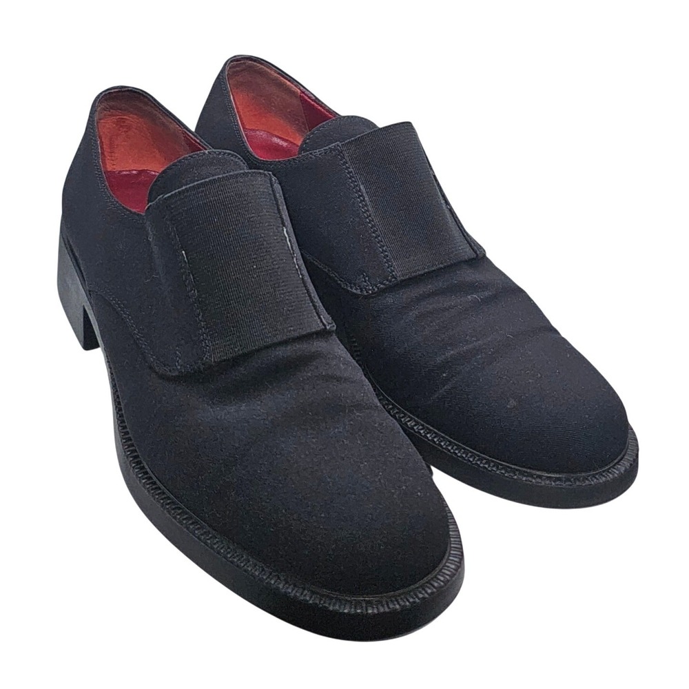 Salvatore Ferragamo Sport Black Fabric Slip On Loafers Made in Italy Sz 7 N‎
